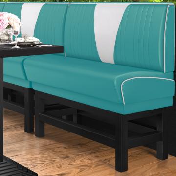 DINER VEGAS 1 | American Diner Bench | W:H 200 x 133 cm | V-quilting | Turquoise | Leather