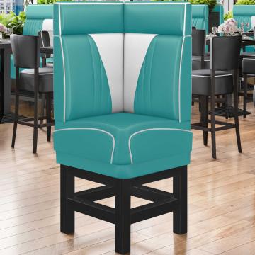 DINER VEGAS 1 | Diner Corner Booth | W:H 64 x 153 cm | V-quilting | Turquoise | Leather