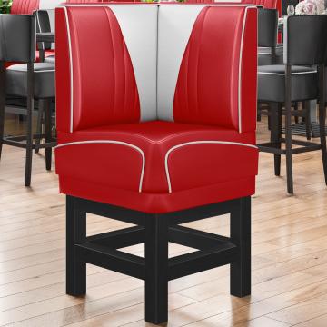 DINER VEGAS 1 | Diner Corner Booth | W:H 64 x 133 cm | V-quilting | Red | Leather
