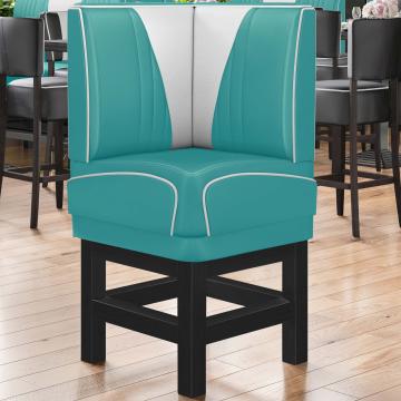 DINER VEGAS 1 | Diner Corner Booth | W:H 64 x 133 cm | V-quilting | Turquoise | Leather