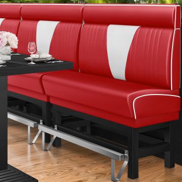 DINER VEGAS 1 | American Diner Bench | W:H 160 x 153 cm | V-quilting | Red | Leather