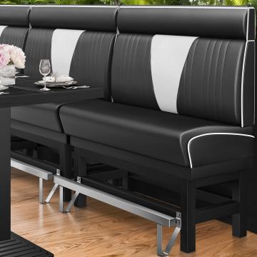 DINER VEGAS 1 | American Diner Bench | W:H 200 x 153 cm | V-quilting | Black | Leather