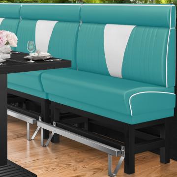 DINER VEGAS 1 | American Diner Bench | W:H 140 x 153 cm | V-quilting | Turquoise | Leather