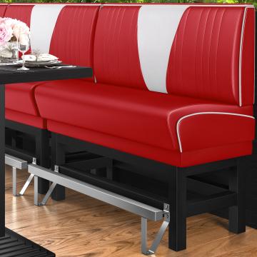 DINER VEGAS 1 | American Diner Bench | W:H 200 x 133 cm | V-quilting | Red | Leather