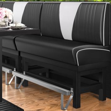 DINER VEGAS 1 | American Diner Bench | W:H 200 x 133 cm | V-quilting | Black | Leather
