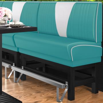 DINER VEGAS 1 | American Diner Bench | W:H 160 x 133 cm | V-quilting | Turquoise | Leather