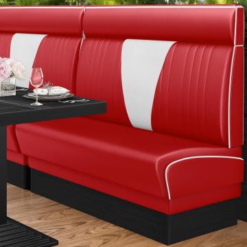 DINER VEGAS 2 | American Diner Bench | W:H 200 x 123 cm | V-quilting | Red | Leather