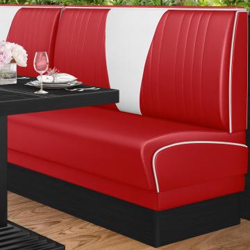 DINER VEGAS 2 | American Diner Bench | W:H 200 x 103 cm | V-quilting | Red | Leather