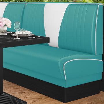 DINER VEGAS 2 | American Diner Bench | W:H 200 x 103 cm | V-quilting | Turquoise | Leather