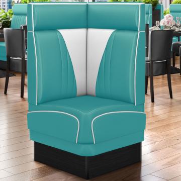 DINER VEGAS 2 | Diner Corner Booth | W:H 64 x 103 cm | V-quilting | Turquoise | Leather