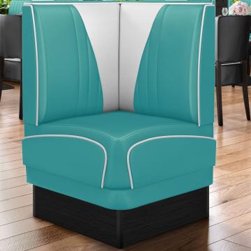 DINER VEGAS 2 | Diner Corner Booth | W:H 64 x 103 cm | V-quilting | Turquoise | Leather