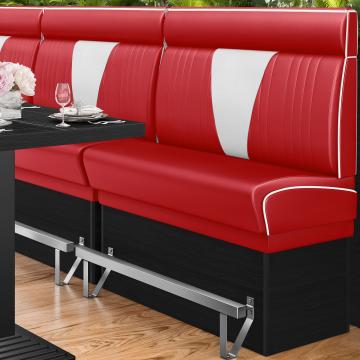 DINER VEGAS 2 | American Diner Bench | W:H 140 x 153 cm | V-quilting | Red | Leather