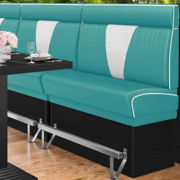DINER VEGAS 2 | American Diner Bench | W:H 120 x 153 cm | V-quilting | Turquoise | Leather