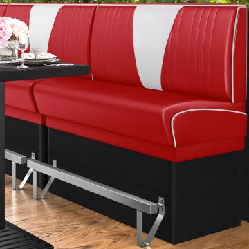 DINER VEGAS 2 | American Diner Bench | W:H 200 x 133 cm | V-quilting | Red | Leather