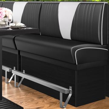 DINER VEGAS 2 | American Diner Bench | W:H 120 x 133 cm | V-quilting | Black | Leather
