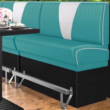 DINER VEGAS 2 | American Diner Bench | W:H 120 x 133 cm | V-quilting | Turquoise | Leather