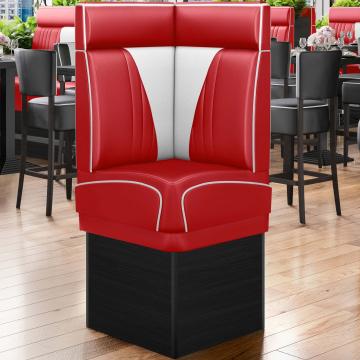 DINER VEGAS 2 | Diner Corner Booth | W:H 64 x 153 cm | V-quilting | Red | Leather