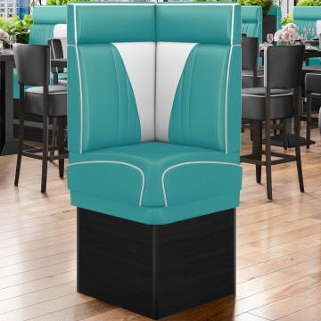 DINER VEGAS 2 | Diner Corner Booth | W:H 64 x 153 cm | V-quilting | Turquoise | Leather