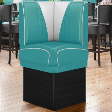 DINER VEGAS 2 | Diner Corner Booth | W:H 64 x 133 cm | V-quilting | Turquoise | Leather