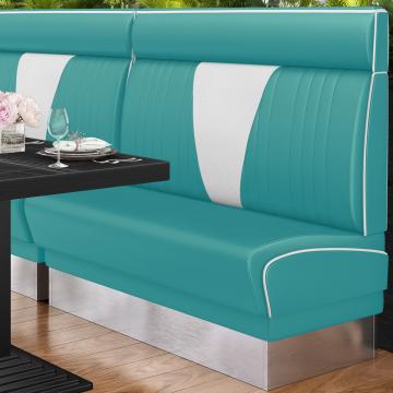 DINER VEGAS 3 | American Diner Bench | W:H 200 x 123 cm | V-quilting | Turquoise | Leather
