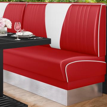 DINER VEGAS 3 | American Diner Bench | W:H 200 x 103 cm | V-quilting | Red | Leather