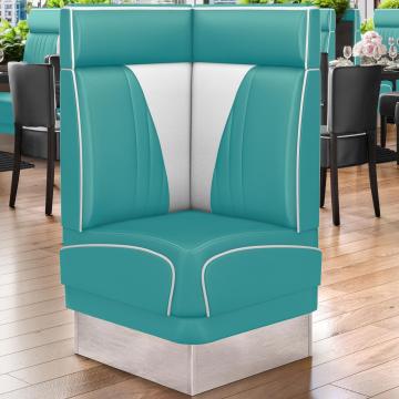 DINER VEGAS 3 | Diner Corner Booth | W:H 64 x 103 cm | V-quilting | Turquoise | Leather