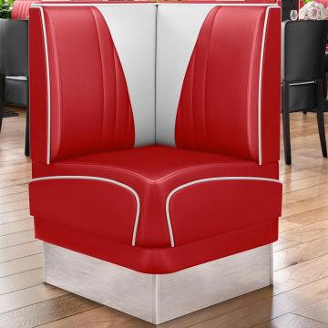 DINER VEGAS 3 | Diner Corner Booth | W:H 64 x 103 cm | V-quilting | Red | Leather