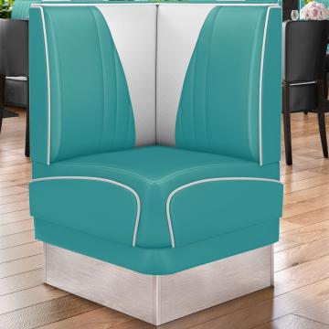 DINER VEGAS 3 | Diner Corner Booth | W:H 64 x 103 cm | V-quilting | Turquoise | Leather