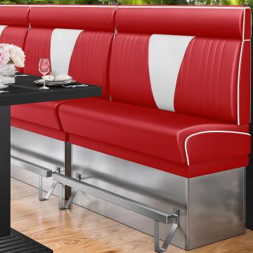 DINER VEGAS 3 | American Diner Bench | W:H 100 x 153 cm | V-quilting | Red | Leather