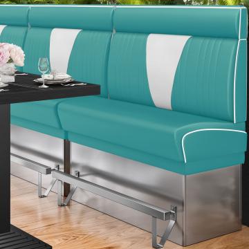 DINER VEGAS 3 | American Diner Bench | W:H 160 x 153 cm | V-quilting | Turquoise | Leather