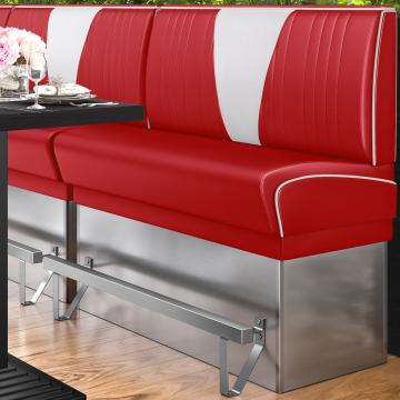 DINER VEGAS 3 | American Diner Bench | W:H 160 x 133 cm | V-quilting | Red | Leather