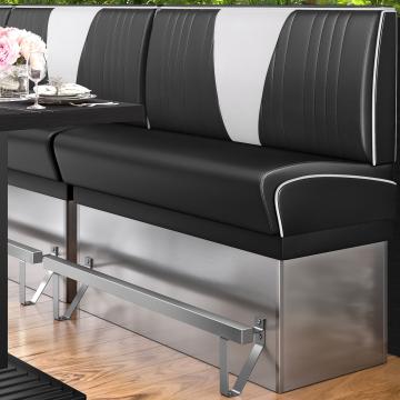 DINER VEGAS 3 | American Diner Bench | W:H 200 x 133 cm | V-quilting | Black | Leather