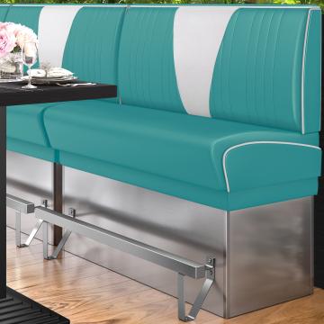 DINER VEGAS 3 | American Diner Bench | W:H 200 x 133 cm | V-quilting | Turquoise | Leather