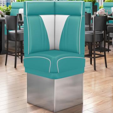 DINER VEGAS 3 | Diner Corner Booth | W:H 64 x 153 cm | V-quilting | Turquoise | Leather