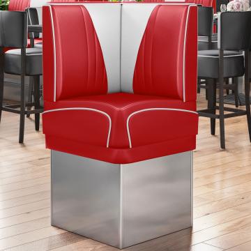 DINER VEGAS 3 | Diner Corner Booth | W:H 64 x 133 cm | V-quilting | Red | Leather