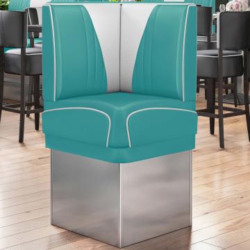 DINER VEGAS 3 | Diner Corner Booth | W:H 64 x 133 cm | V-quilting | Turquoise | Leather