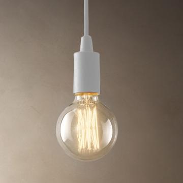 Glüh Birne Hänge Leuchte Modern | Retro | Weiß | Alu
