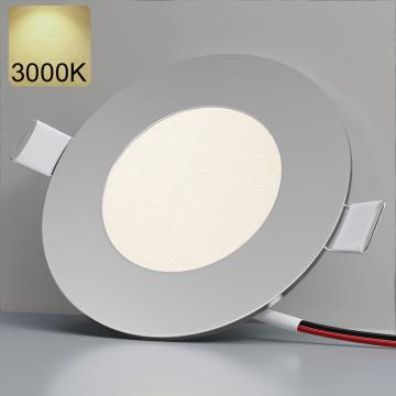 EMPIRE | Innfelt LED panel | Sølv / Ø85mm | 3W / 3000K | Varm hvit | Rundt