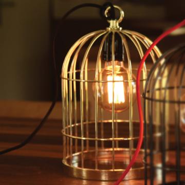 Fågelbur hängande lampa Ø160mm | Design | Retro | Shabby | Vintage | Gyllene | Alu