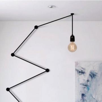 Glödlampa hängande lampa design | retro | svart | aluminium
