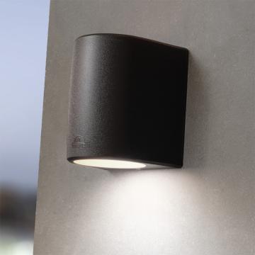 FIONA Zewnętrzna lampa ścienna LED 4,5W GX53 czarna Nowoczesny reflektor 19cm IP66