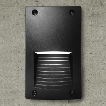 FRIDA Outdoor LED Recessed Wall Light Black H188xW113mm 1x3W GX53 3000K 50000h 350lm Warm White IP67