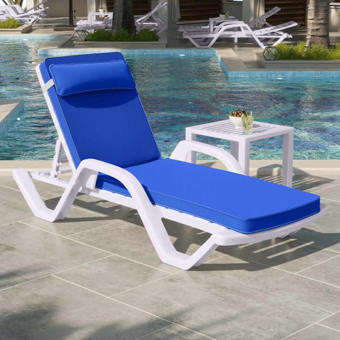 Paquet de 120 cm de coussins imperméables pour chaises de jardin en  polyester bleu VidaXL - Habitium®