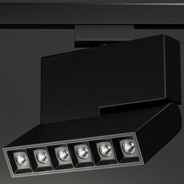 HAMILTON | LED proyector de carril | Negro | 18W / 3000K | Blanco cálido | 3 fases