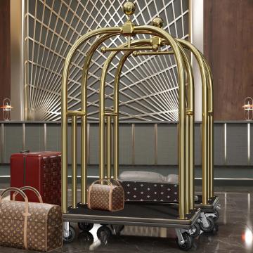 HILTON | Hotelowy wózek bagażowy | Złoty | max: 300kg