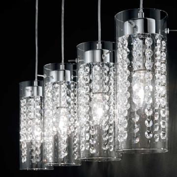 Kristall Hänge Leuchte Modern | Chrom | Glas | Pendel Lampe