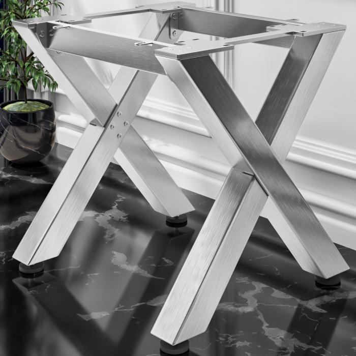 Patas de mesa de acero de forma cuadrada, ancho 80 cm, alto 71 cm..