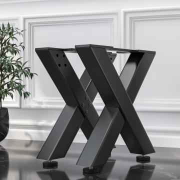 JUANA | X Shaped Table Legs | Black | Feet: 8x8cm | W40xH43cm