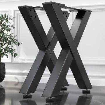 JUANA | X Shaped Table Legs | Black | Feet: 8x8cm | W40xH73cm