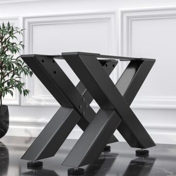 JUANA | Pieds de table en X | Noir | Pieds : 6x6cm | L58xH36cm